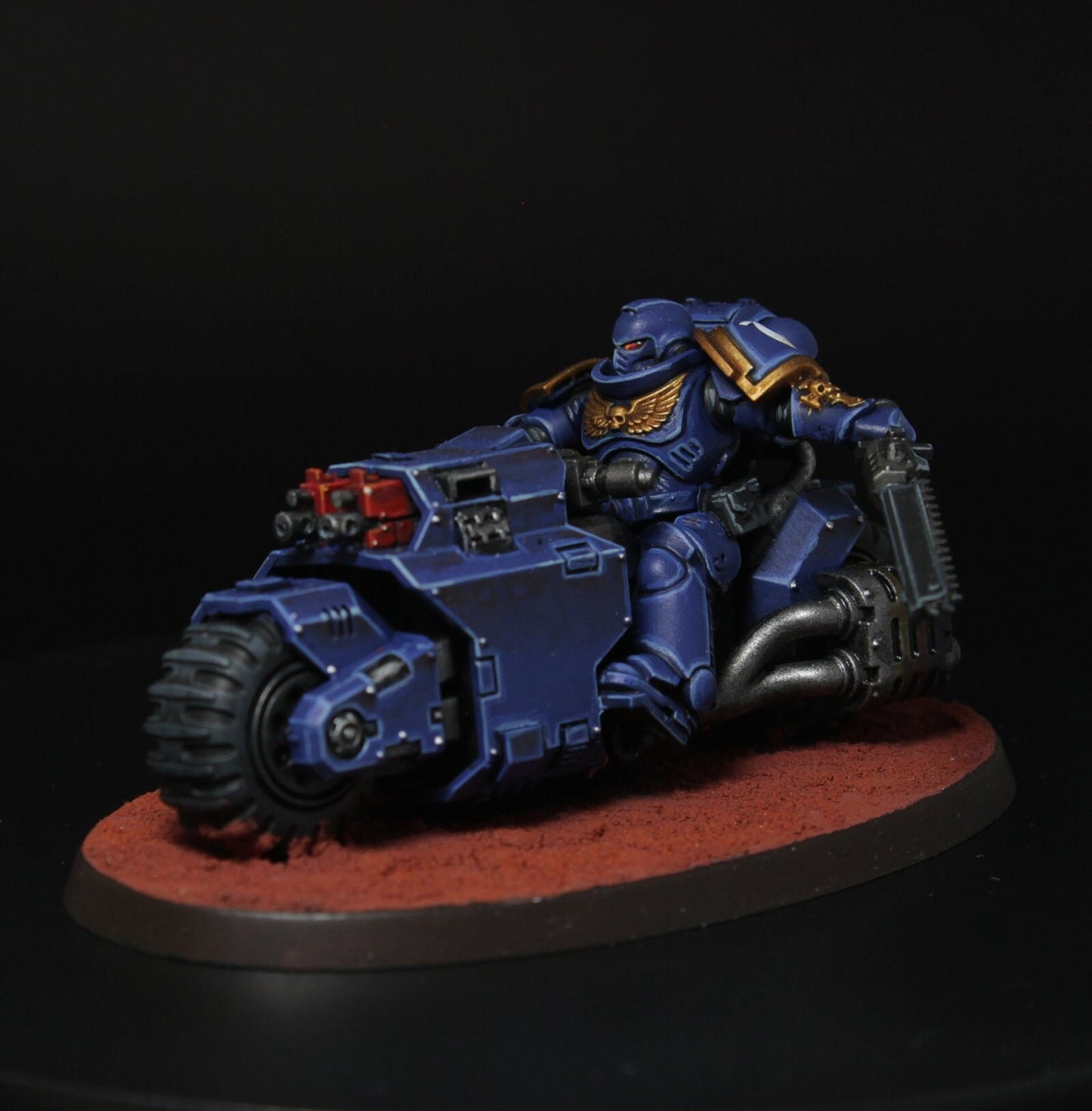 Primaris Spacemarine outrider squad. Supplied and Painted bike squad Warhammer 40k.