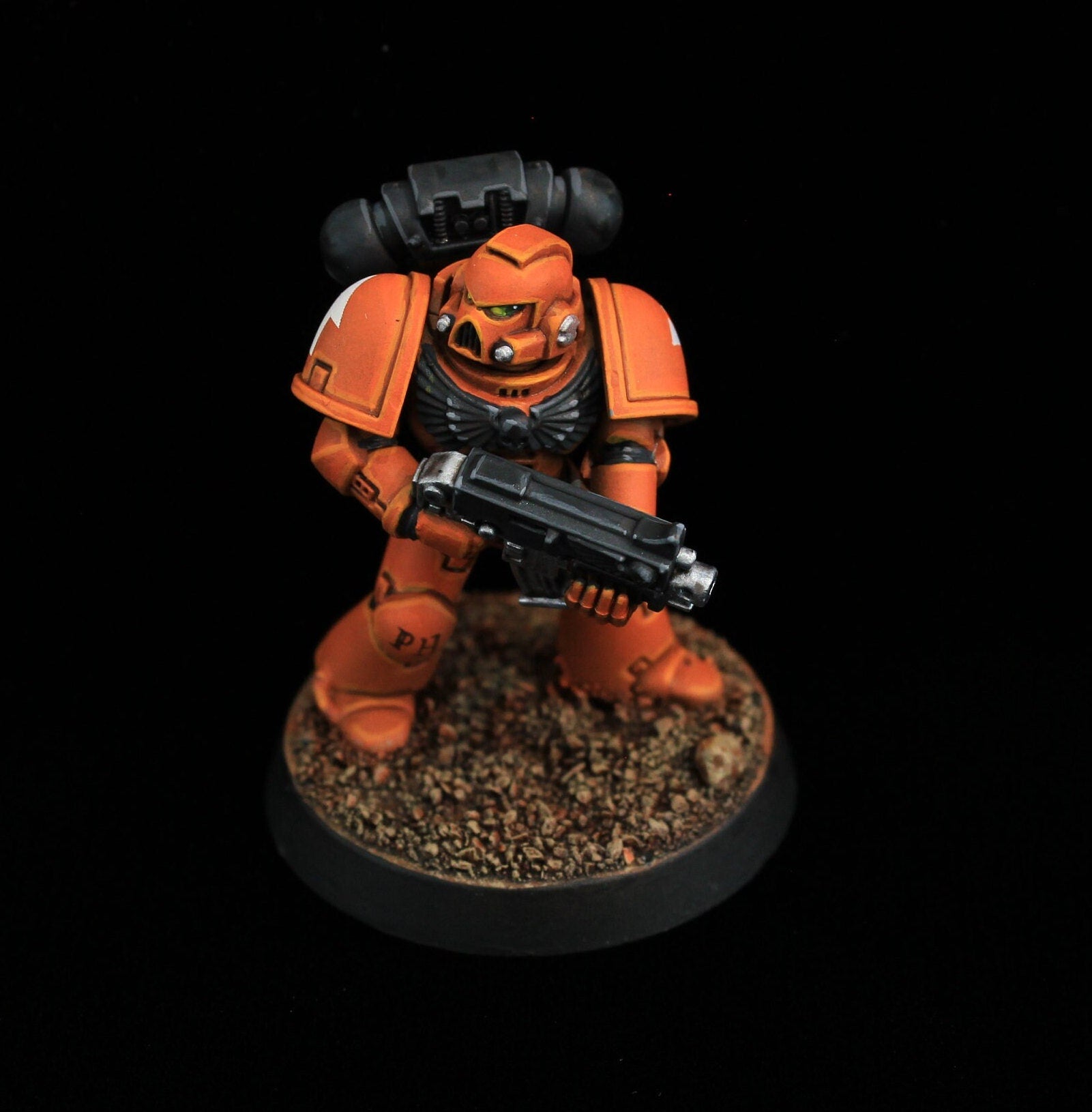 Warhammer 40k Tactical Space marine with CUSTOM LOGO - corporate gift or office mascot