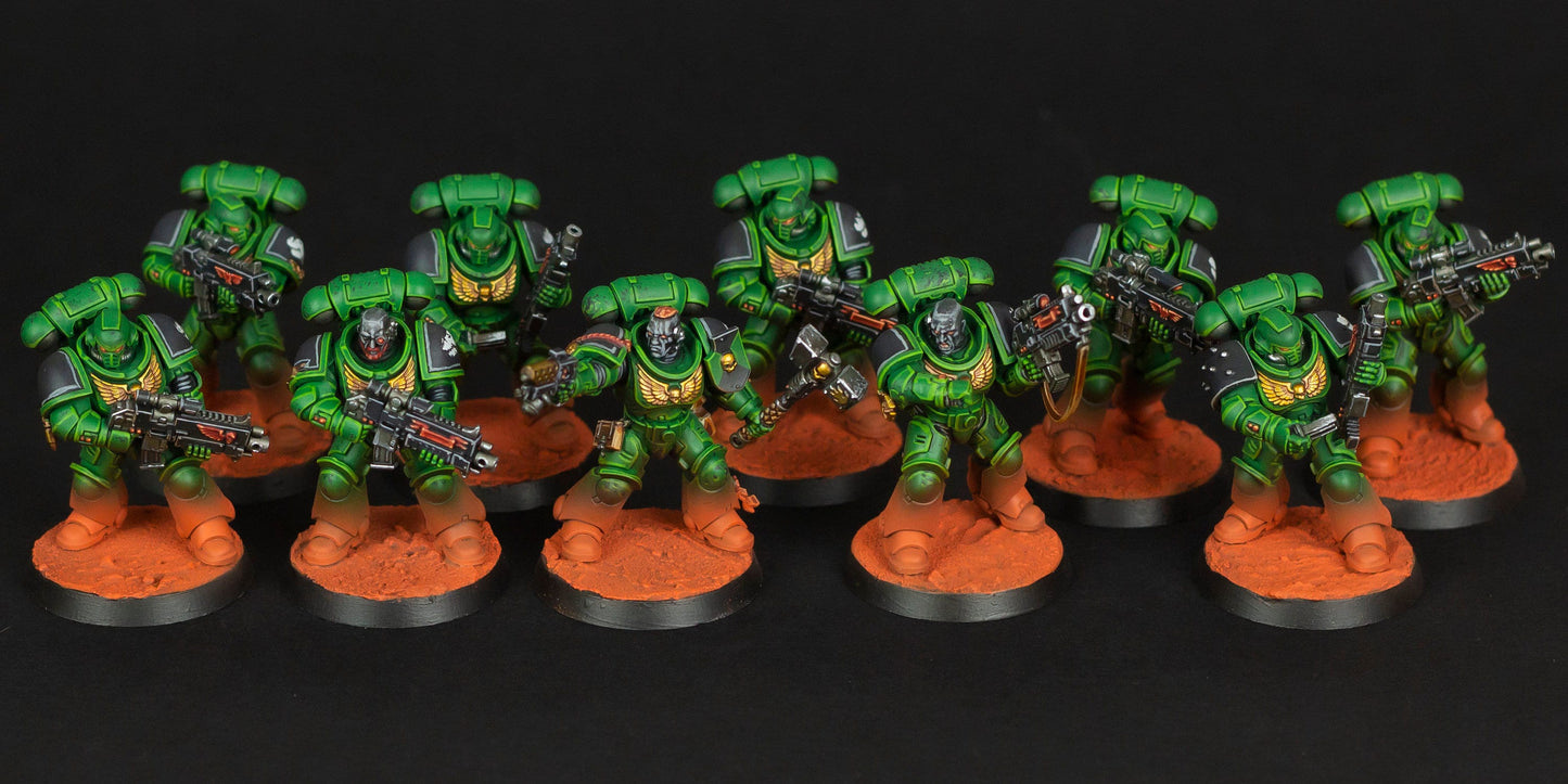 Salamander Army - Warhammer 40k painted Primaris Space marine Army